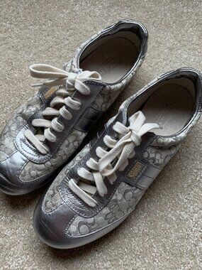 Coach Joss Signature Sneakers Silver Tennis Shoes 7